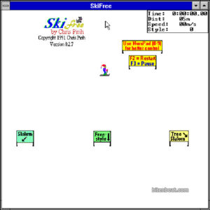 SkiFree from Windows 98