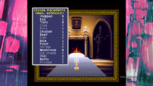 The dish creation stage in Gourmet Warriors.