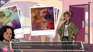 You talking to your daughter in Dream Daddy: A Dad Dating Simulator.