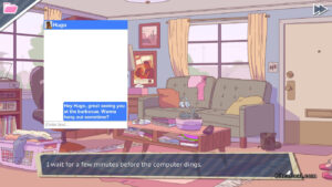 You receiving a message from Hugo in Dream Daddy: A Dad Dating Simulator.