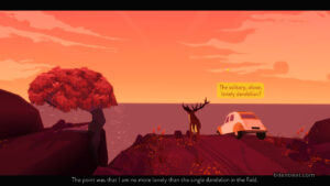 At dawn, a deer appears and the protagonist continues the conversation.