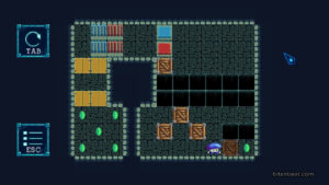 A Mushroom Quest puzzle with two buttons, one red and one blue.