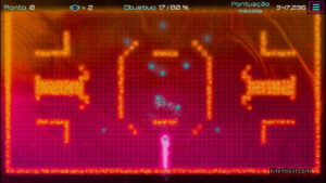 An orange stage full of enemies, with 17% completed.