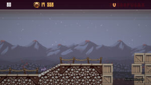 A Turbo Pug DX cat running on a stage with boxes around.