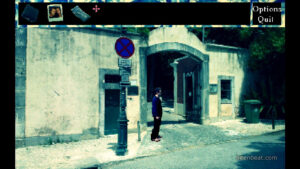 Lou in front of the park entrance.