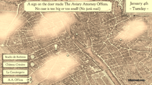 A town map showing it's January 4th.