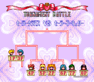 Tournament screen in Bishoujo Senshi Sailor Moon S: Jougai Rantou! Shuyaku Soudatsusen.
