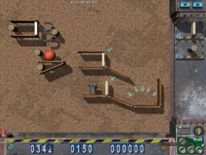 A stage with a basketball in Crazy Machines.