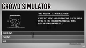 Level selection screen in Crowd Simulator.