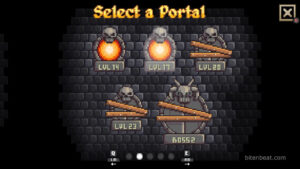 Stage select screen in Devious Dungeon.