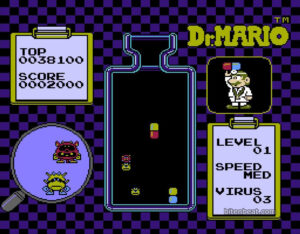 Gameplay footage from Dr. Mario.
