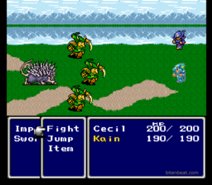Gameplay footage from Final Fantasy IV.