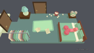 John on his bed in Genital Jousting.