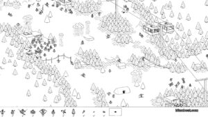 A desert stage from Hidden Folks.