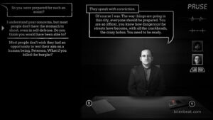 Gameplay footage from Interrogation: You Will Be Deceived.