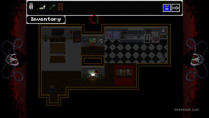 Mark in the kitchen with the inventory open in Just Ignore Them.