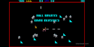 Gameplay footage in Llamatron: 2112.