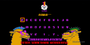 Score screen in Llamatron: 2112.