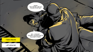 Choice scene from Metropolis: Lux Obscura.