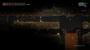 A level with a Whiskey well in Noita.