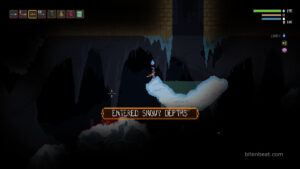 Snowy Depths level in Noita.