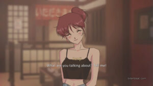 Kenji talking to a girl in Pantsu Hunter: Back to the 90s.