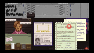 Gameplay footage from Papers, Please.