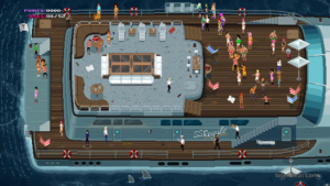 A stage set aboard a ship in Party Hard.