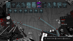 The level selection menu from the game Party Hard.