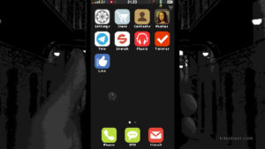 The phone’s home screen, showing the apps.