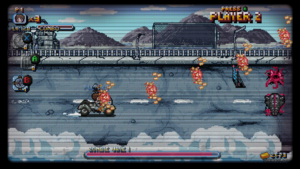 The motorcycle level in Riddled Corpses EX.
