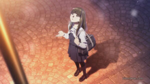 A cutscene from Root Letter: Last Answer.