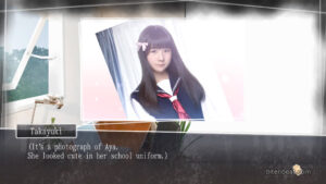 A scene showing Aya’s picture in Root Letter: Last Answer.