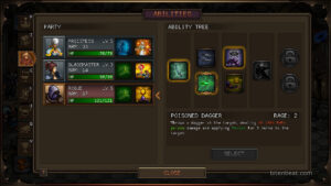 The Ability Tree window from Sin Slayers.