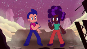 Cutscene from Sky Racket.