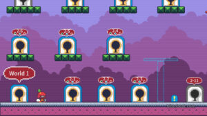 World selection screen in Stamp Boy.