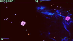 Gameplay footage from the shmup Super Asteroids.