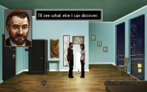 Russel Stone tells a woman that he’ll see what he can discover.