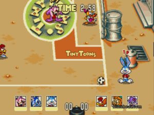 A soccer match from Tiny Toon Adventures: ACME All-Stars.