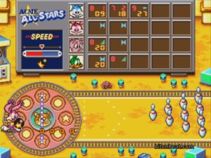 Babs Bunny playing bowling in Tiny Toon Adventures: ACME All-Stars.