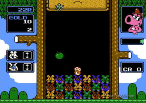 Birdo during gameplay in Wario’s Woods.