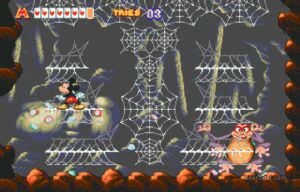 Mickey fighting against the spider boss.