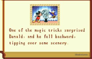 Cutscene from World of Illusion Starring Mickey Mouse and Donald Duck.