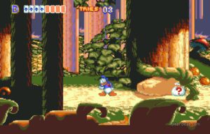 Donald in the first stage from World of Illusion Starring Mickey Mouse and Donald Duck.