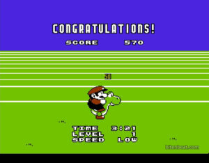 Score screen from Mario & Yoshi (NES).