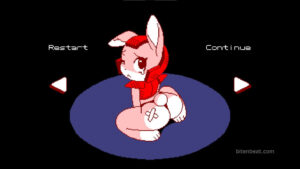 The “Restart or Continue” screen in Cherry Bunny Demon Hunter.