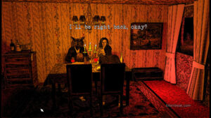 The dinner moment in Dinner with an Owl.