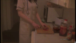 Someone cutting something with a cleaver in Flesh Eating Geriatric Internet Predator.