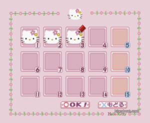 Level select screen from Hello Kitty: Illust Puzzle.