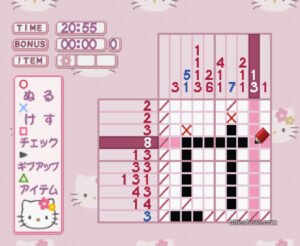 A 10x10 nonogram from Hello Kitty: Illust Puzzle.
